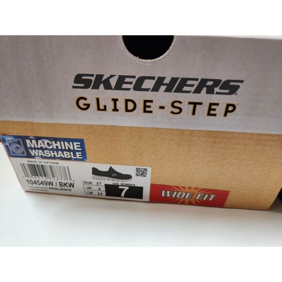 2 Pairs Skechers Glide-Step Women’s Size 7 Wide Fit | Black & White | No-Tie - Picture 6 of 11